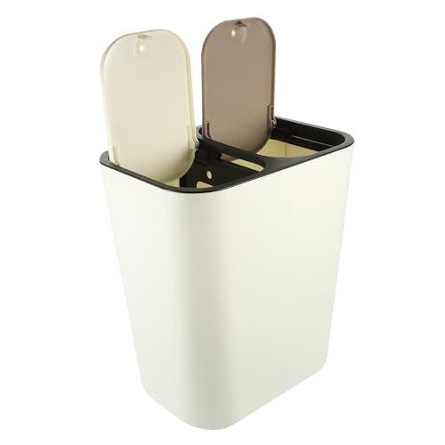 Cubo de basura rectangular 30l de reciclaje con tapa tipo prensa para cocina