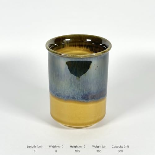 Image of SNS Ceramic Tumbler Set of 2 | Handmade Studio Pottery Drinkware for Water, Juice, Lassi, Cold Coffee & Milk | Premium Hot & Cold Beverage Glass for Home & Gifting (Dusky Horizon Tumbler)