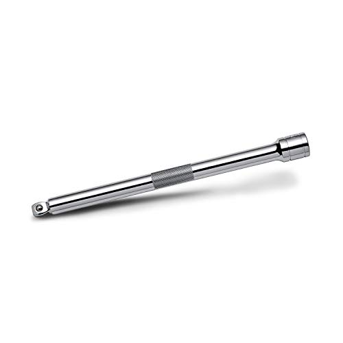 Powerbuilt 3/8-Inch Drive Wobble Socket Extension Bar, Chrome Vanadium Steel, Knurled Grip with Grease Rings, 20° Flex Angle - 640852