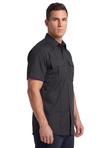 Image of First Class 100% Polyester Short Sleeve Men's Uniform Shirt White
