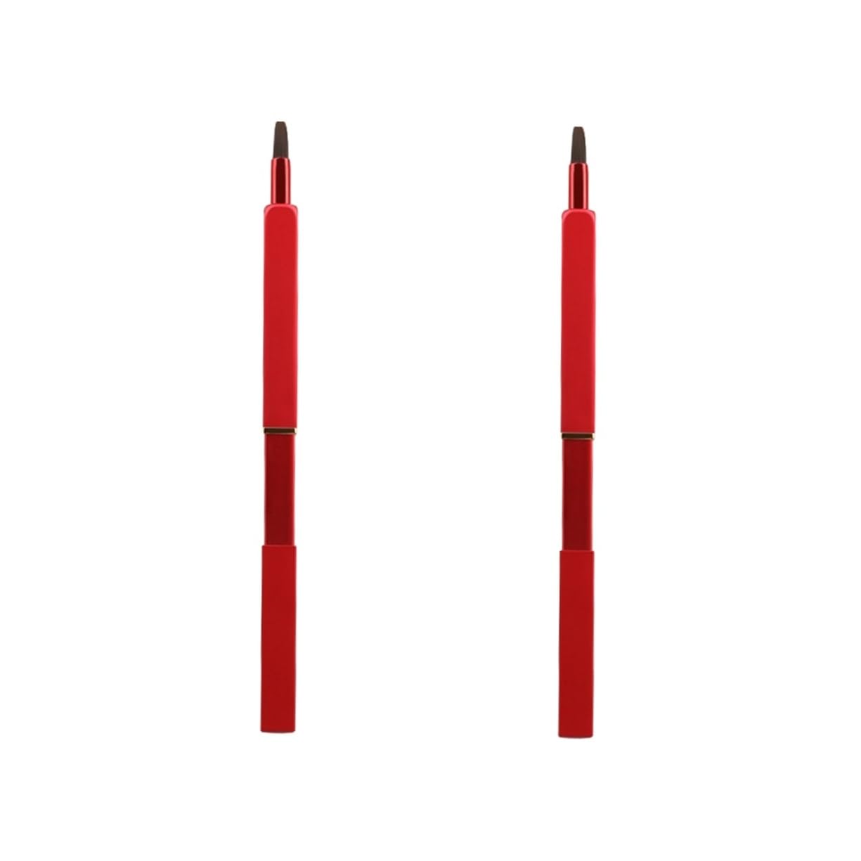 Gogogmee 2pcs Retractable Lip Brush Portable Makeup Brush Set with Nylon Fiber Angled Lipstick Applicator for Travel