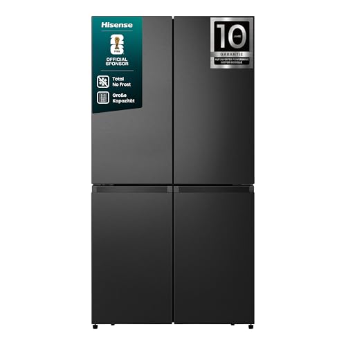 Hisense RQ758N4SAFE Cross Door Kühl-Gefrierkombination/NoFrostPlus/Inverter-Kompressor/Multiflow 360°/ SuperCool/ 178,5 cm/Kühlteil 393 l/Gefrierteil 216 l/ 40 dB/ 320 kWh/Jahr/schwarz