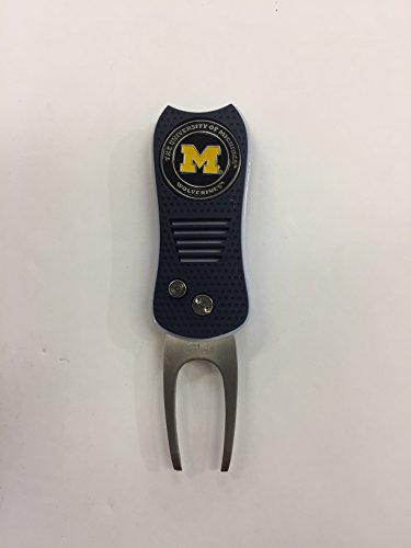 Team Golf Michigan Wolverines NCAA Switchblade Divot Tool: Bl/Wht