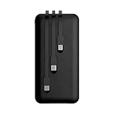 Carregador Portátil Power Bank Universal 10000mAh com 3 Cabos Integrados Compacto e Ultra Rápido Com Entradas Compatíveis (Micro USB, IOS, USB C) Led Com Indicador Bateria Premium