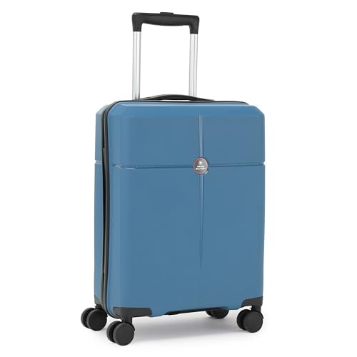 Image of SWISS MILITARY Jazz 55cm Hard Luggage Trolley Bag with 45L Capacity, 360 Rotatable Wheels, 3 Dial Lock and a Durable PP Body, Lightweight, Stylish and Secured, Suitcase Bags for Travel - Navy