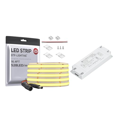Tira LED FCOB 528LED/m Luz Cálida 14W/m 5m DC12V Dimmable miniatura 1