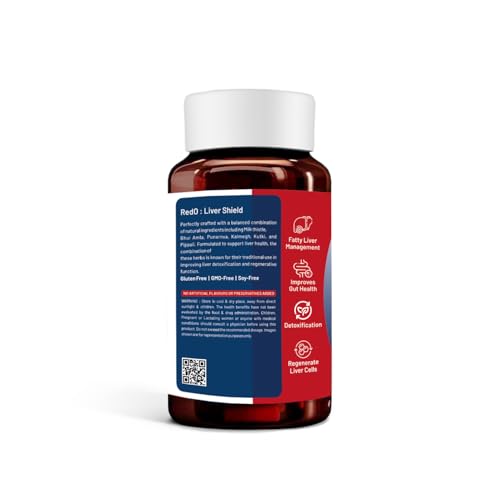 redO Liver Shield With Milk Thistle 30 Capsules For 30 Days | For Men & Women Ayurvedic Proprietary Medicine | Helps Support Liver Cleanse, Alcohol Wellness & Fatty Liver Care with Natural Ingredients