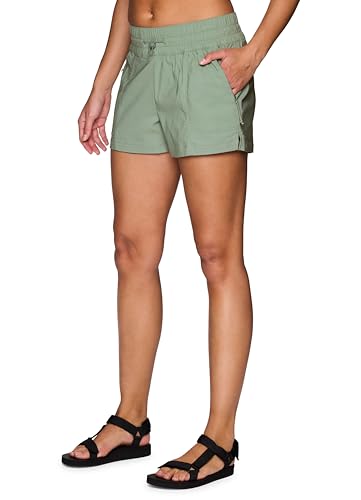 Avalanche Short feminino casual para caminhar/caminhar, shorts de sarja elástica respirável de secag