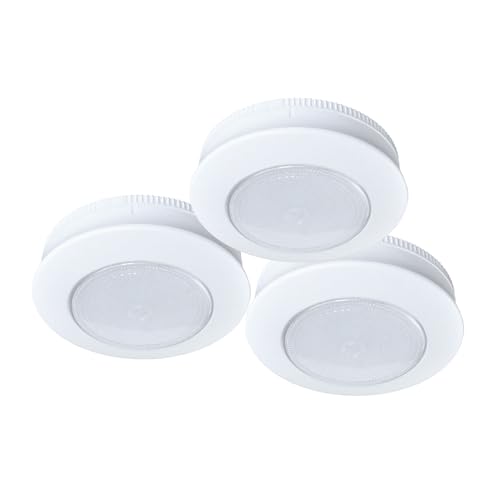 Image of Ecolight Battery-Operated 3-Pack Tap Pucks - 30,000 Hours Lamp Life - White
