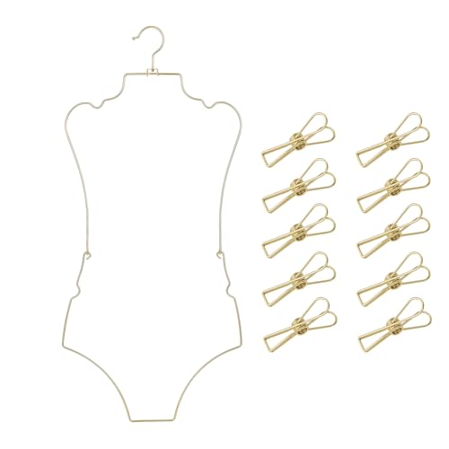 Goldener Metall-Kleiderbügel, zusammenklappbar, für die Aufbewahrung von Damen-Bikinis, Badeanzug, Display