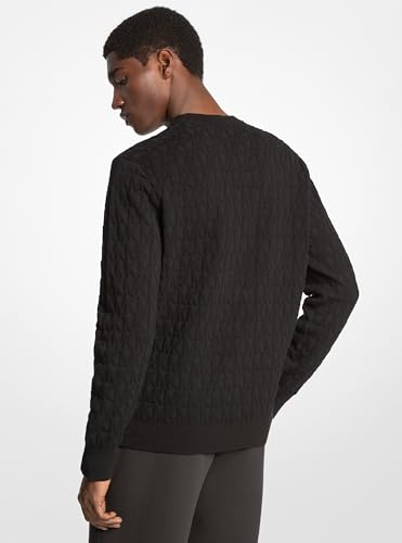 Michael Kors Mens Embossed Mk Jacquard Crewneck Sweater2