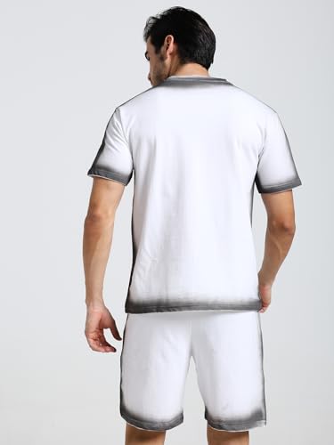 Image of Vogaan Men's Cotton Short Sleeve Tracksuit Summer T Shirt & Shorts Set with 2 Pockets || Casual Co-ord Sets