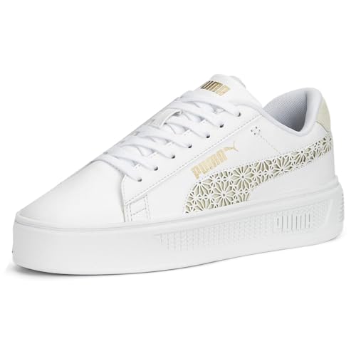 PUMA Womens Smash V3 Laser Cut Platform Sneakers Shoes Casual - White2