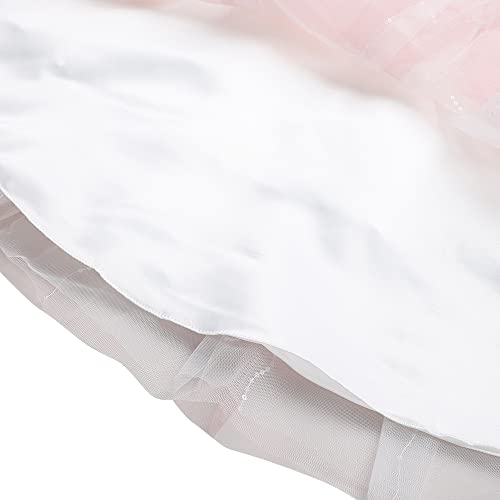 Image of Hopscotch Girls Midi Length Cotton and Polyester Floral Embellished 3 /4th Sleeve Party Dress in Pink Color
