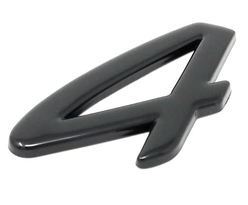 Gloss Black 4 Number Letter Rear Emblem Badge Insignia for Porsche Carrera 911 (993) and (996), Big Version