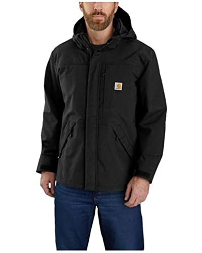 Carhartt M?ska kurtka Rockford z wodoodporn?, oddychaj?c? kurtk? przeciwdeszczow?, kurtka robocza, czarny, XL