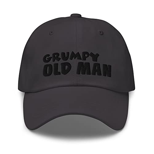 Dad hat - Grumpy Old Man - Embroidered Design Dark Grey