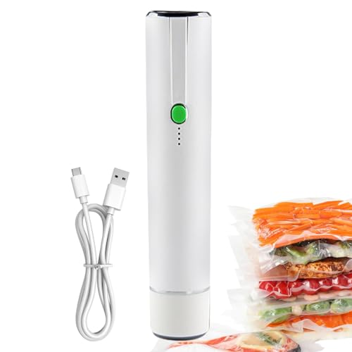 Sellador al vacío portátil, conservador de alimentos recargable, máquina compacta con fuerte succión, dispositivo de sellado eléctrico, ahorro de alimentos con diseño de ahorro de espacio, herramienta