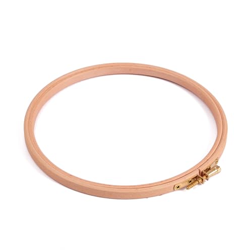 Milward Beech Wood Embroidery Hoop - 7in 17.8cm Diameter for Cross Stitch Needlework & Crafts Durable Smooth Finish Adjustable Wooden Frame Metal Screw Clasp For Varied Thickness of Fabric