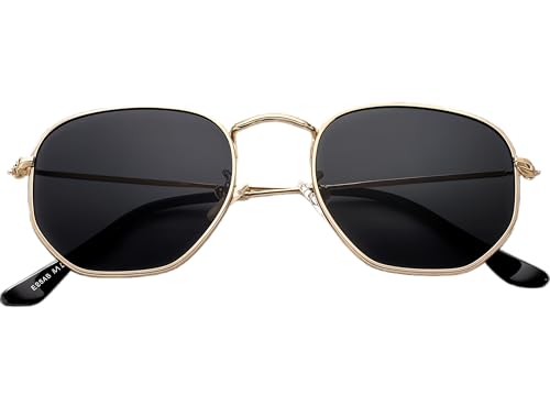 Hexagon Sunglasses for Women Men Polarized Polygon Square Sun Glasses UV400 Protection Metal Frame2