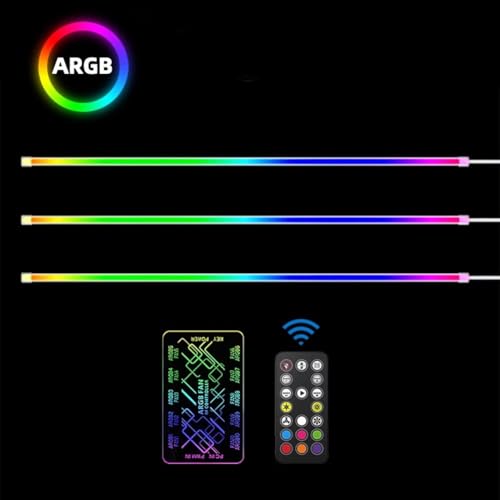 ZYNCUE Tira de luz LED RGB direccionable para juegos, 408 mm, 5 V, 3 pines, compatible con placas base - imagen 2