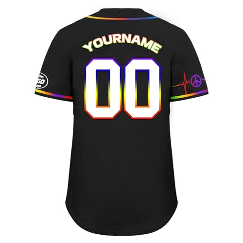 Camiseta personalizada de béisbol Pride con arcoíris LGBTQ+ para jóvenes y adultos miniatura 5