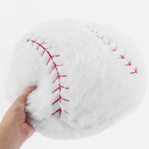 Coussin de baseball blanc minkissy en peluche de qualité supérieure, oreiller doux et lavable - 8