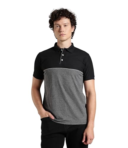 Image of Men's Polo T-Shirt | Regular Fit Short Sleeve Shirt with Collar | Solid Color Casual & Sport Polyester Top for Men | Machine Washable