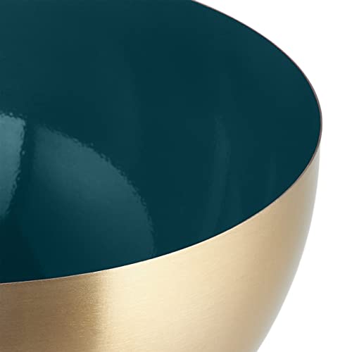 Saladier inox chic vert-doré récipient durable au design moderne