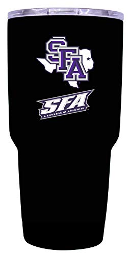 R and R Imports Stephen F. Austin State University 24 oz Black Insulated Stainless Steel Tumbler