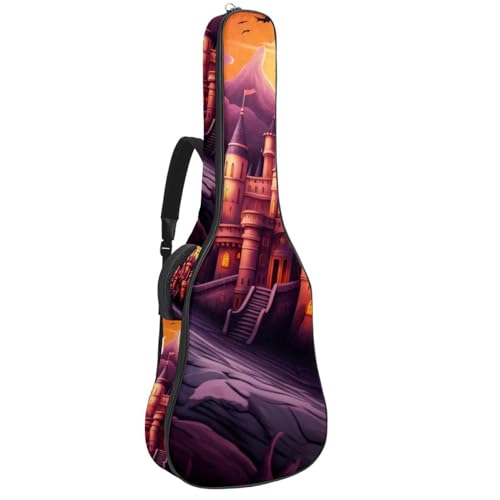 Housse de transport guitare acoustique imperméable à motif Halloween