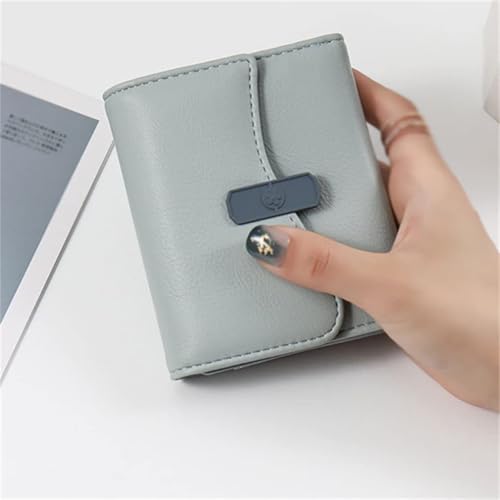 Purse Small Fresh Soft Leather Folding Coin Purse Women's Purse Card Bag Short3