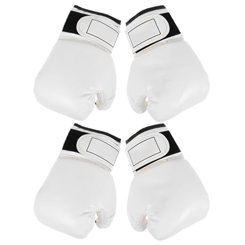 Moufles de boxe enfant en mousse lot de 2 paires de gants blancs pour taekwondo