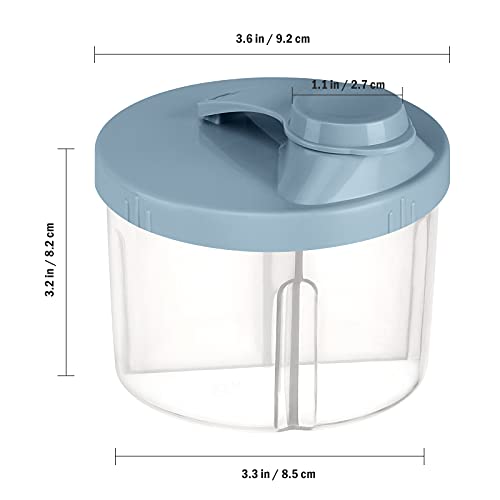 Accmor Baby Formula Dispenser On The Go, Non-Spill Rotating Four-Compartment Formula Container to Go, Milk Powder Kids Snack Container for Infant Toddler Travel Outdoor, Blue - Thumbnail 3