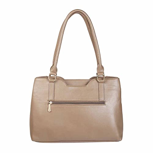 Image of Mochi Brown Faux Leather Premium Zipper Casual Shoulder Bag For Women (66-7241)
