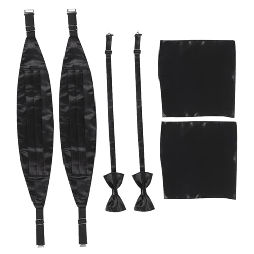 Set hombre 6 piezas cummerbund con moño y pañuelo negro