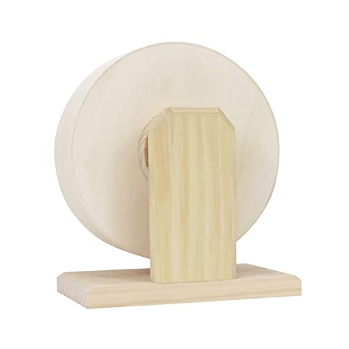 Small Pets Exercise Wheel Hamster Wooden Mute Running Spinner Wheel Play Toy For Rat Gerbil Mice Chinchillas Hedgehogs Guinea Pigs (S) #TOP5