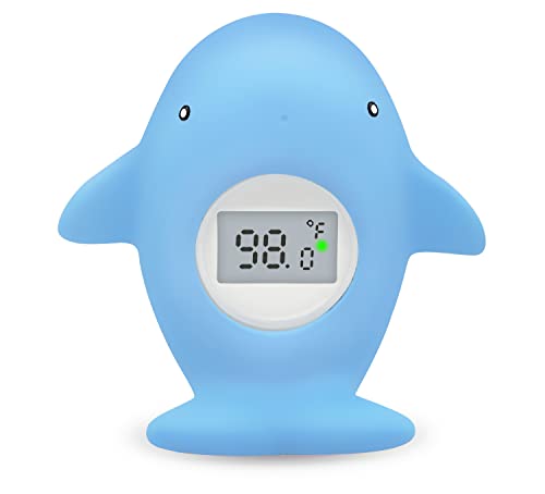 Image of Baby Bath Thermometer Floating Toy, Baby Safety Tub Temperature Water Thermometer, Bathing Toy for Swimming Pool - Kid Toddler Baby Essentials for Newborn, Baby Shower Gifts for Mom (Whale)