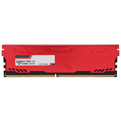 Moduł Pamięci RAM 8 GB DDR4 3600 MHz z Aluminiowym Rozpraszaczem Ciepła do Komputera Stacjonarnego Czerwony XMP 18-22-22-42 1,35 V (8GB)