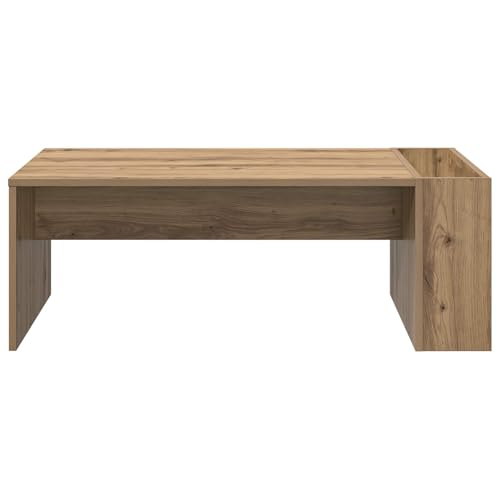 Table basse chêne Artisan moderne 95 cm avec niche de rangement - 6