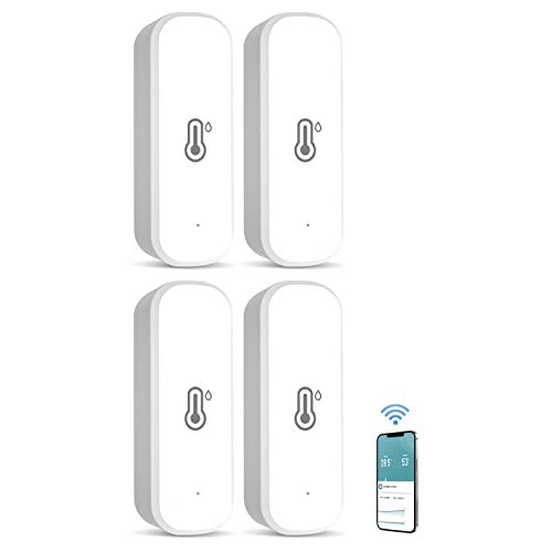 Mini WLAN Thermometer Hygrometer Innen,Tuya Smart Thermometer WIFI Temperatursensor,Thermo Hygrometer mit App Benachrichtigung und Datenspeicherung, für Babyzimmer,Gewächshaus,Weinkeller,Garage Cover