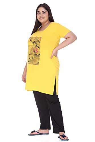 Image of In Love Women's Plus Size Graphic Printed Cotton Night Suit Set Short Sleeve