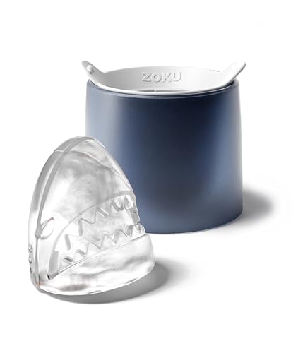 ZOKU Set of 2 Silicone Ice Molds, Shark - Large Shark Ice Cube Molds for Craft Cocktails, Keep Drinks Colder Longer with Less Dilution, Easy-Release, BPA-Free