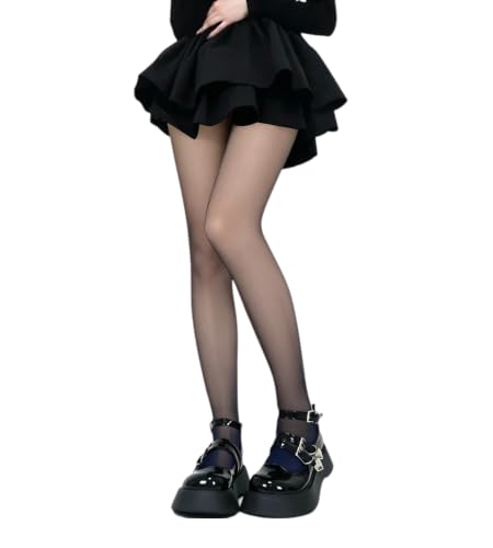 Image of Benefeet Sox Womens Girls Blue Sheer Tights Sexy Nylon Soft Pantyhose Cute Gradient Lolita Tights Mesh High Waist Stockings Cosplay Party Tights Halloween Gothic Gifts, Navy Blue Gradient