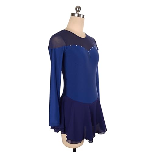 Vestido de patinação artística, strass brilhantes e confortáveis, fantasia de competição de patinaçã