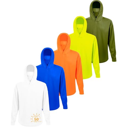LeeHanTon Outdoor Pack of Shirts for Men Moisture Wicking Sun Protection Sports Running Shirts Breathable Cotton Blend Long Sleeve Tees Size L
