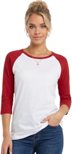 Image of ToBeInStyle Women's Classic Two Color Cotton Baseball T-Shirts