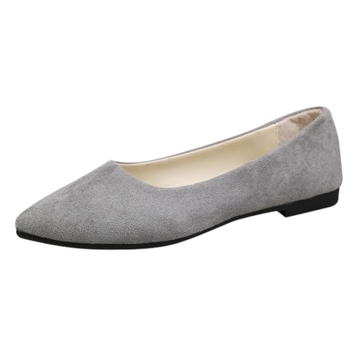 Padgene Women's Casual Toe Ballet Flats, Ladies Ballerina Flats Girls Fashionable Ballet Pumps Dolly Shoes Womens Stylish Comfy Office Driving Flat Shoes Slip On Loafers