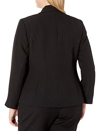 Kasper Women's Plus Size Stretch Crepe One Button Jacket, Black, 16W #TOP1