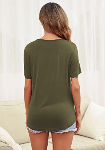 Ekouaer Nursing Shirts For Women Breastfeeding Friendly Maternity Clothes Nursing Tops Pregnancy Tee Army Green Medium #TOP4